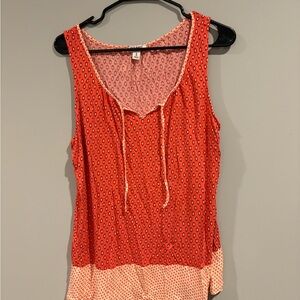 Old Navy Orange and White Sleeveless Blouse